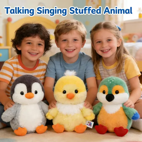 Miniatura 7 de Easfan Pollo parlante repite lo que dices, animal de peluche cantante con alas batientes, juguete de peluche interactivo, divertido juguete animado