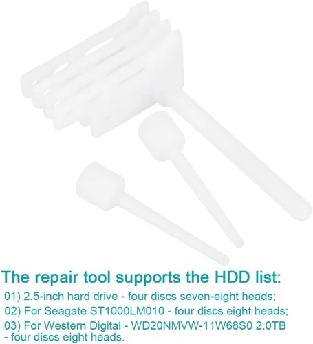 Miniatura 4 de Zyyini Peine de repuesto de cabeza de disco duro, 304# Herramienta de cabeza de disco duro de repuesto multifunción HDD Head Comb Tool para 4 discos