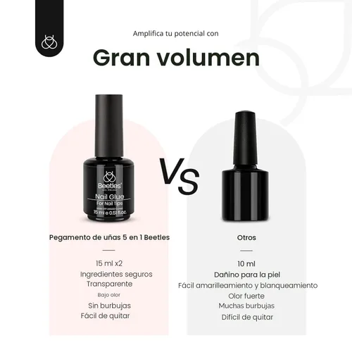 Miniatura 5 de beetles Gel Polish Kit de pegamento para uñas acrílicas, cepillo 5 en 1 súper fuerte, pegamento de gel y esmalte, requiere lámpara LED, regalo