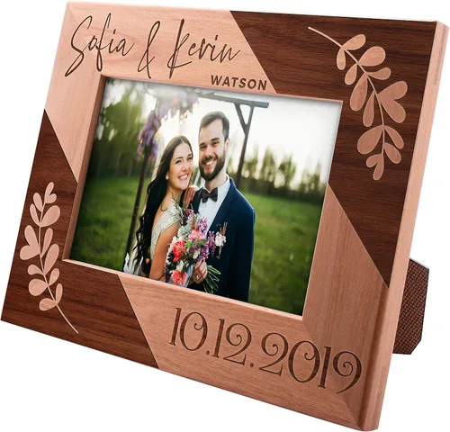 Miniatura 9 de Regalos para el día de San Valentín para ella, marco de fotos de boda personalizado de 4 x 6 pulgadas, Home is Where You are, regalos románticos