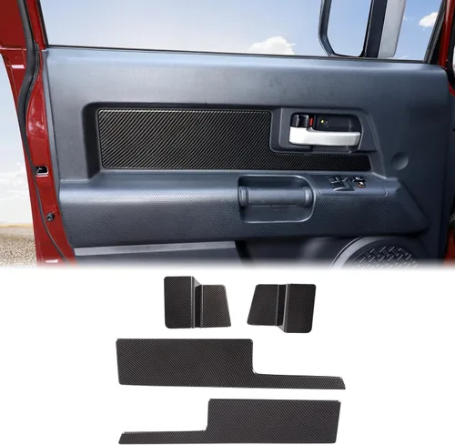 Miniatura 8 de Aunginsy Cubierta de moldura de panel de puerta interior de coche Compatible con Toyota FJ Cruiser 2007-2021 Protección de panel de manija de puerta