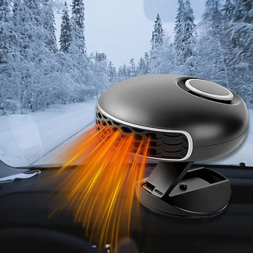 Calentador y descongelador portátil para automóvil de 12 V y 150 W, ventilador de calentamiento y enfriamiento rápido 2 en 1, rotación de 360° para