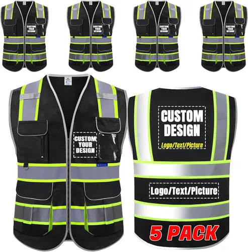 Miniatura 25 de BeautyWill Chaleco de Seguridad con Logo Personalizado Clase 2 Chaleco Reflectante de Alta Visibilidad Chaleco de Construcción Transpirable