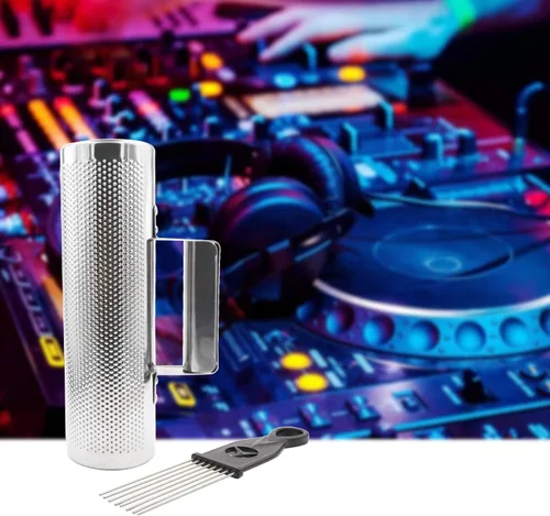 Miniatura 6 de EastRock Güiro de acero inoxidable de 10 pulgadas y 3 pulgadas, instrumento de percusión, herramienta de entrenamiento musical con raspador