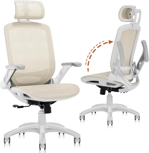 Miniatura 17 de GABRYLLY Silla de Oficina Ergonómica, Silla de Escritorio de Respaldo Alto para el Hogar con Reposacabezas, Brazos Abatibles, Bloqueo de Inclinación
