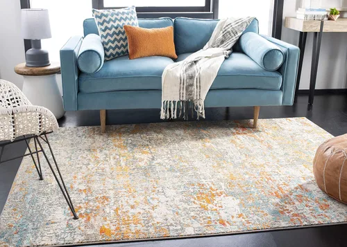 Miniatura 45 de SAFAVIEH Colección Madison - Alfombra de acento 2'2" x 4', negro y dorado, diseño abstracto moderno, no desprende pelusa y fácil cuidado, ideal