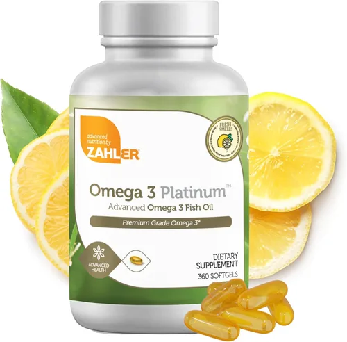 Zahler Aceite de pescado Omega 3 - Suplementos Omega 3 con ácidos grasos, 600 mg de EPA y 400 mg de DHA - Suplementos derivados de atún kosher -