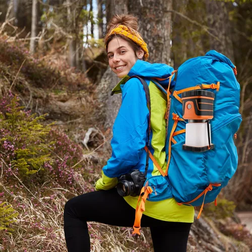 Miniatura 8 de Lámpara LED de campamento súper brillante de 1500 lúmenes, 4 modos de luz, reflector regulable, lámpara de emergencia alimentada por batería
