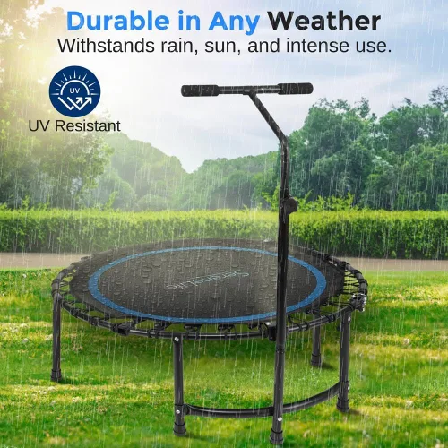 Miniatura 4 de SereneLife 40"/50" Mini Trampoline for Adults - 450/550LBS Fitness Trampoline with Reinforced Springs & Adjustable Safety Handle - Stable & Quiet