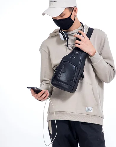 Miniatura 65 de LUKZIJAES Bolso bandolera de cuero genuino para hombre