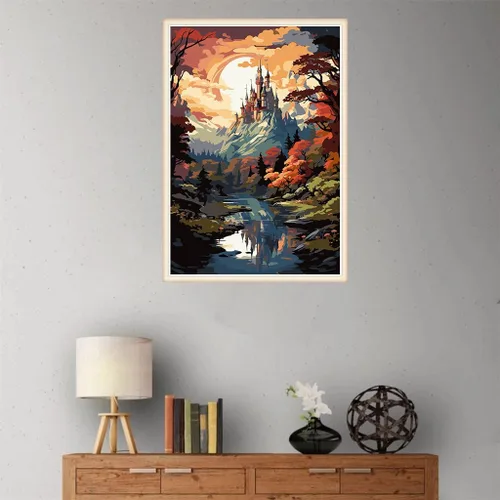 Miniatura 2 de Meothan Kits de pintura por números, pintura por números para adultos principiantes, kits de pintura de castillo de acuarela por números en lienzo 1