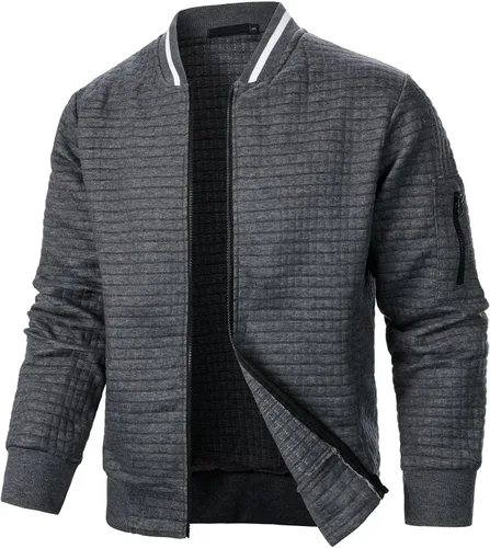 Miniatura 7 de Chaquetas ligeras para hombre Chaquetas ligeras casuales para hombre Chaqueta bomber de sarga con cremallera Chaqueta universitaria con cremallera