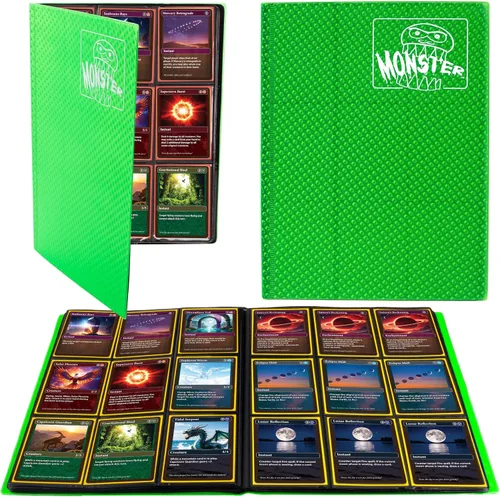 Miniatura 9 de Monster Binder - Álbum de tarjeta coleccionables, 9 bolsillos para tarjetas, retiene 360 de Yugioh, Magic, y Pokémon Páginas blancas Holofoil