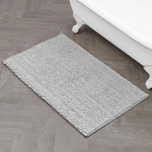 Miniatura 36 de Laura Ashley Tapete de baño de chenilla Astor 100% poliéster Decoración de baño premium Lavable a máquina Respaldo TPR Mide 17 x 24 Aqua