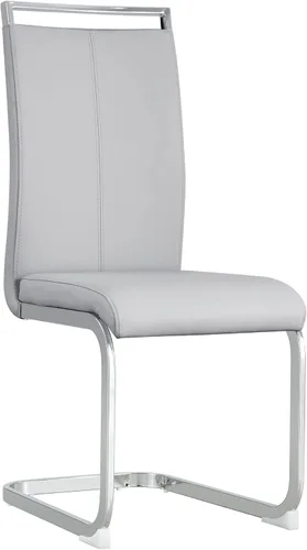 Miniatura 9 de Baysitone Juego de 4 sillas de comedor modernas, sillas laterales para cocina, con respaldo alto acolchado de piel sintética, para habitación, Gris