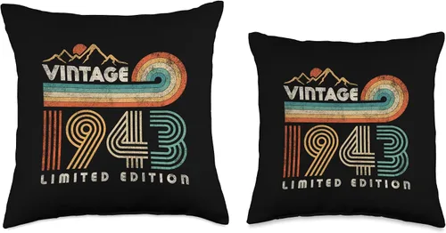 Miniatura 3 de 80 Year Old Birthday Vintage 1943 Limited Edition 80th Bday Throw Pillow