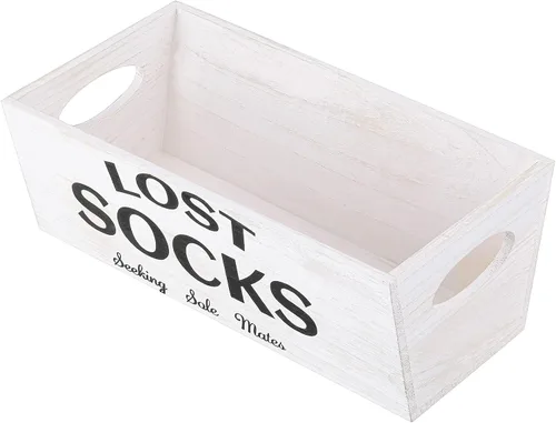 Miniatura 8 de Blulu Cartel de cesta de Lost Socks para decoración de cuarto de servicio y accesorios, organizador de almacenamiento de pared para almacenamiento