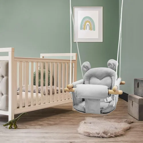 Miniatura 4 de GFU Columpio para bebé, columpios de lona para bebés, columpio seguro para bebés al aire libre, columpio para niños pequeños para interiores