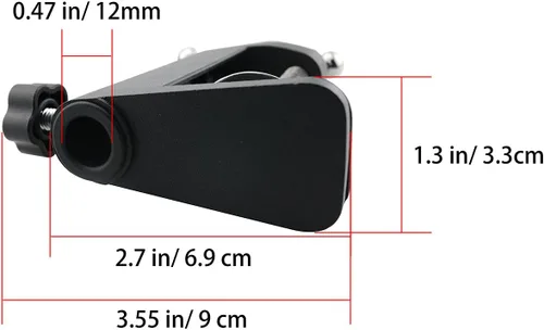 Miniatura 2 de Abrazadera en C negra Soporte voladizo Abrazadera Soporte de abrazadera de lámpara de escritorio Accesorios de clip Manguera Base de brazo oscilante
