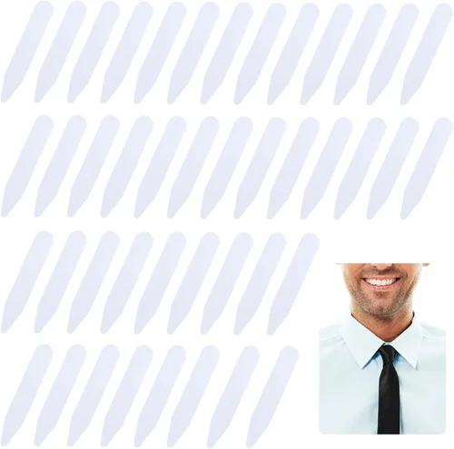 90 piezas de 2 pulgadas para camisas de vestir de hombre, estancias de cuello de plástico, estancias de cuello de camisa para hombres, pestañas de