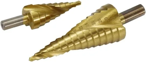 Miniatura 5 de Spiral Grooved Step Drill Bit Set HSS Titanium Hole Drilling Spiral Flute Cobalt Step Cone Drill,Carbide Step Drill Bit Woodworking Drill Bit HSS