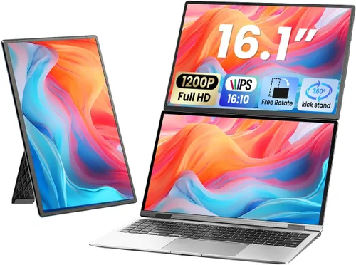 Miniatura 10 de Cevaton Extensor de pantalla para laptop, monitor portátil ultradelgado y ligero de 14.1 pulgadas para portátiles de 13 a 17 pulgadas, monitor dual