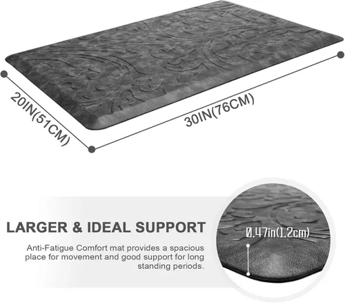 Miniatura 2 de KMAT Tapete de cocina acolchado antifatiga, impermeable, antideslizante, tapete ergonómico y cómodo para el hogar, oficina, fregadero, lavandería