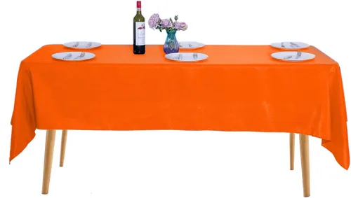 Miniatura 12 de Ascoza Paquete de 2 manteles rectangulares blancos de 60 x 84 pulgadas, tela de poliéster de 4 pies, para bodas, banquetes, restaurantes y fiestas