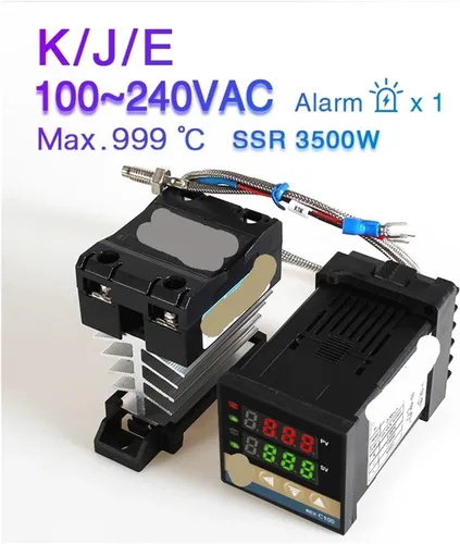 Miniatura 3 de REX-C100 PID Temperature Controller 220v 400 Degree Digital Thermostat Output 40A SSR K Type Thermocouple