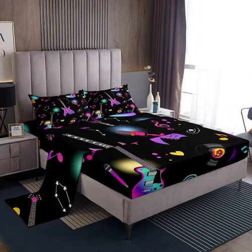 Miniatura 27 de Feelyou Husky - Juego de sábanas con diseño de flor de cerezo rosa, ropa de cama para perro, 1 sábana encimera y 1 sábana bajera ajustable con 1