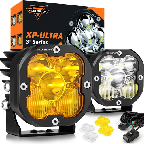 Miniatura 15 de Auxbeam Color Play Series - Luces LED Pod DRL Ámbar de 3" 100W Combo Spot Flood de Doble Color Señal de Giro Lámpara de Conducción Antiniebla Cubo
