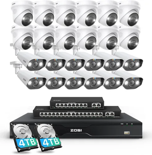 Miniatura 10 de ZOSI Sistema de cámara de seguridad PoE de 32 canales 4K, 8 cámaras IP PoE para interiores y exteriores de 8 MP, detección de vehículos personales