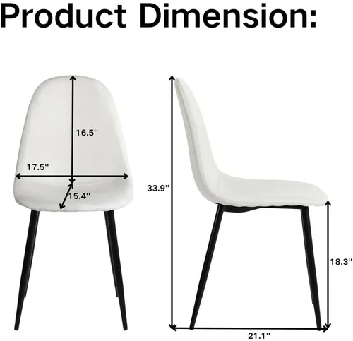 Miniatura 3 de Homy Casa Juego de 4 sillas de comedor, sillas de estilo moderno de mediados de siglo, sillas laterales sin brazos para cocina, comedor, sala