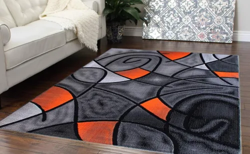 Miniatura 13 de Masada Rugs, Alfombra moderna y contemporánea, color morado, gris y negro (2 pies x 3 pies)