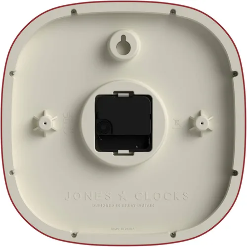 Miniatura 7 de JONES CLOCKS® Reloj de pared Marvel Reloj cuadrado redondo retro 10 pulgadas Rojo Aspecto de diseñador genial para cocina, sala de estar u