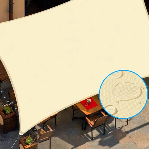 Miniatura 11 de Toldo impermeable de 10 x 10 pies, rectangular, con bloqueo UV, refugio para patio al aire libre, patio, césped, jardín, cochera Beige