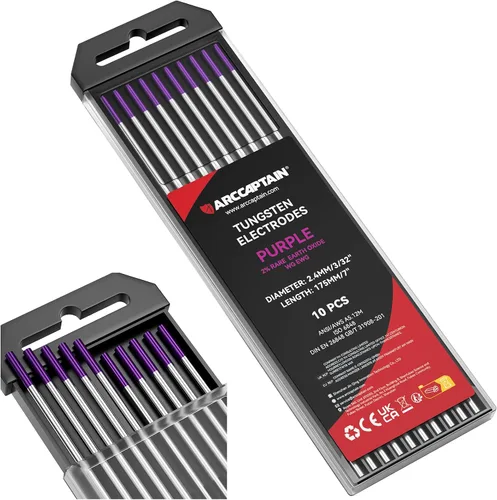 Miniatura 28 de ARCCAPTAIN Electrodo de soldadura TIG de tungsteno, paquete de 10 unidades de 1/16 x 7 pulgadas (dorado, 1.5% lantanado, WL15/EWLa-1.5)