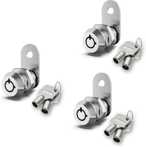 Miniatura 13 de 1 paquete de cerraduras de gabinete de cerradura de caja de herramientas con llaves, gancho CAM de 5/8 pulgadas con llave similar, cerraduras