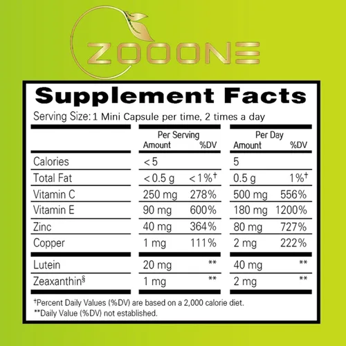 Miniatura 6 de zooone - Suplemento de vitaminas oculares de luteína para la salud macular y ojo seco, contiene luteína, zinc, vitaminas C/E y zeaxantina