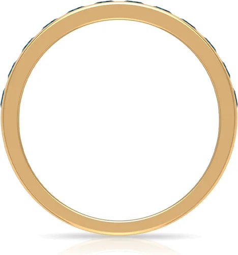 Miniatura 6 de Anillo de media eternidad con topacio azul londinense certificado para mujer, calidad AAA, anillo de piedra natal de diciembre, listo para regalar