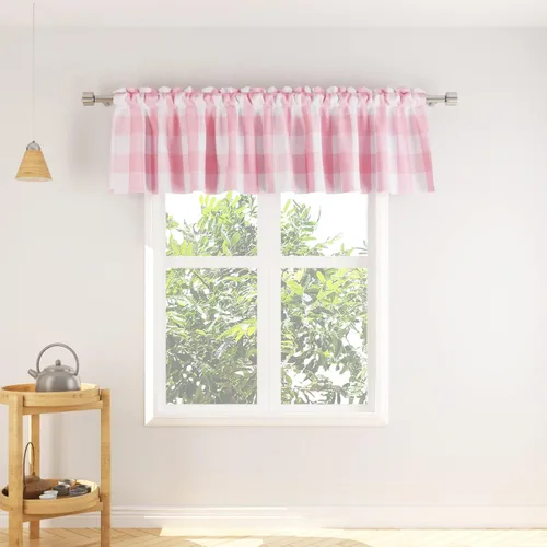 Miniatura 126 de Cenefas de cortina para ventana de 16 pulgadas de largo, 2 paneles de cuadros búfalo, cortinas pequeñas con bolsillo para barra, estilo clásico