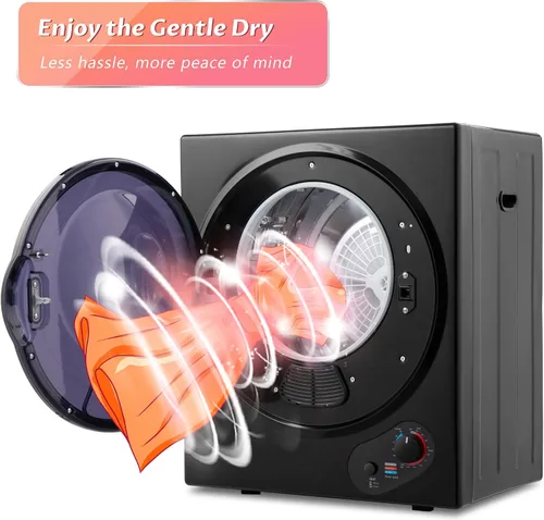 Miniatura 7 de Secadora de ropa portátil, 120 V/850 W, sensor de humedad inteligente, panel de control LCD, calefacción, secadora de ropa con tambor de acero