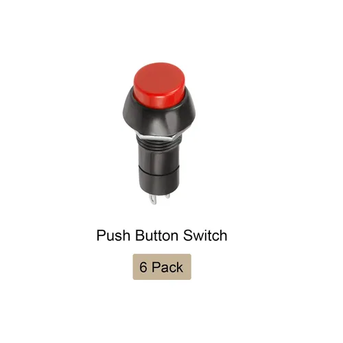 Miniatura 5 de Interruptor de botón SPST 1 sin botón redondo momentáneo, [para proyecto de bricolaje ligero] - 0.472 in / azul / 5 piezas