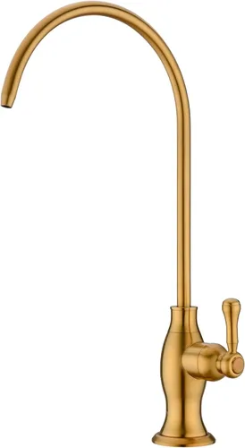 Delle Rosa Grifo de agua potable de oro cepillado, grifo de filtración de agua comercial para sistema de filtro de agua debajo del fregadero, grifos
