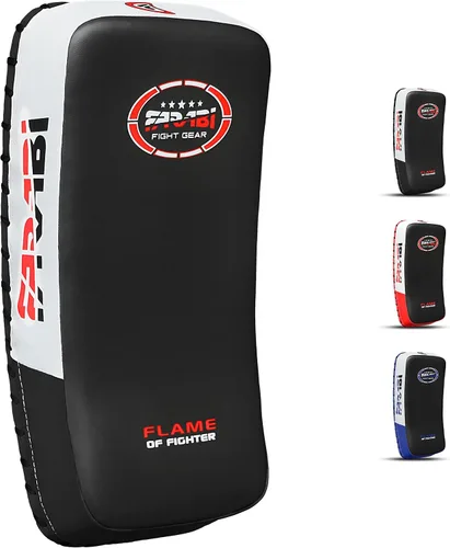 Miniatura 8 de Farabi Thai Pad Kick Pad - Almohadilla curvada para entrenamiento y artes marciales, 1 unidad individual Rojo