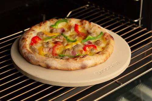 Miniatura 7 de K ROCKSHEAT - Piedra para pizza de 10.25 pulgadas para parrilla, piedra para hornear pan pequeño para horno, piedra de pizza de cordierita redonda
