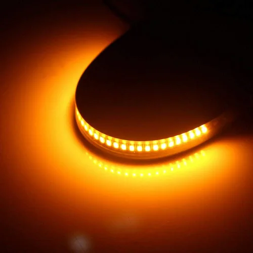 Miniatura 4 de Juego de 2 barras de luz LED flexibles ámbar para horquilla, señal intermitente DRL, luz de circulación diurna, impermeable, ajustables, kit