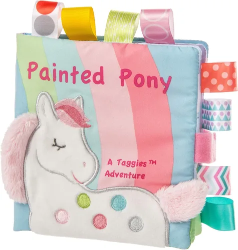 Mary Meyer Taggies Touch & Feel Libro de Tela Suave con Papel Crujiente y Sonajero, 6 x 6 Pulgadas, Painted Pony