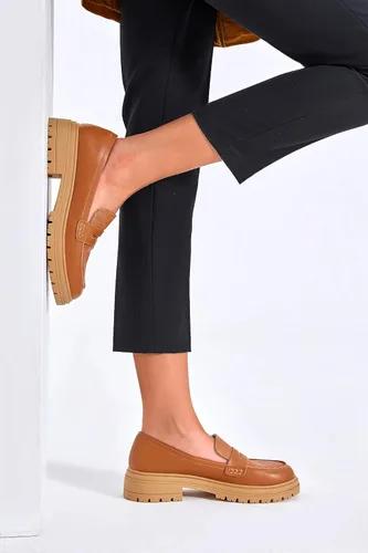 Miniatura 2 de Mocasines de plataforma para mujer, cómodos, de tacón grueso, sin cordones, punta redonda, para negocios, trabajo