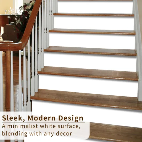 Miniatura 5 de funlife 10 Tiras 47.24"x7.08" Adhesivos Despegar y Pegar para Contrahuellas de Escaleras, Calcomanías Adhesivas de Vinilo Autoadhesivas para Blanco